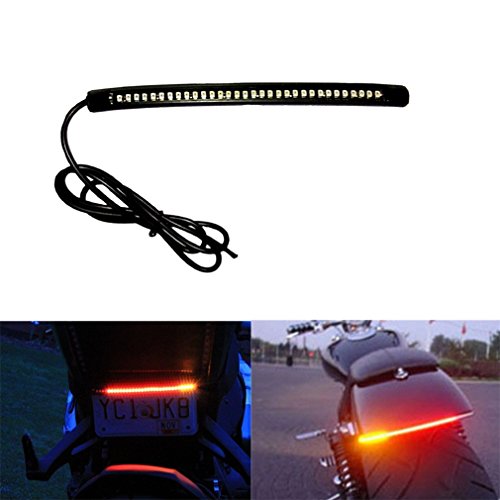 Qiorange Tail Brake & Signal Function 5050 LED Strip Bar Light for Car Motorcycle License Plate