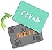Dishwasher Magnet Clean Dirty Sign, Double Sided Dishwasher Magnet Flip with Strong Magnet and Adhesive Tapes for All Dishwasher, 1 Piece (Green + Gray)