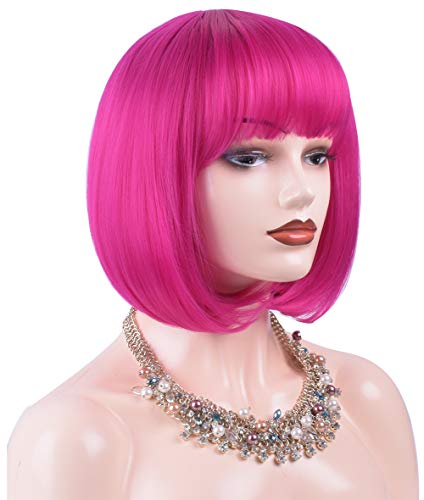 Colorful-Womens-Short-Bob-Wig-with-Bangs-12-Straight-Synthetic-Wigs-Halloween-Cosplay-Daily-Party-Wig-