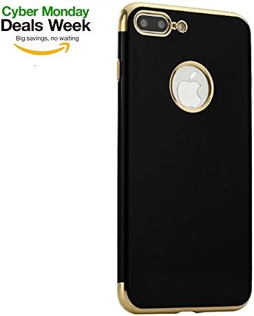 Iphone 7 Plus Case by FEDOLI ✮ A Luxury Black Silicone Case with Chrome Gold Plating for Stylish Person ✮ Premium Quality Product (Chrome Gold)