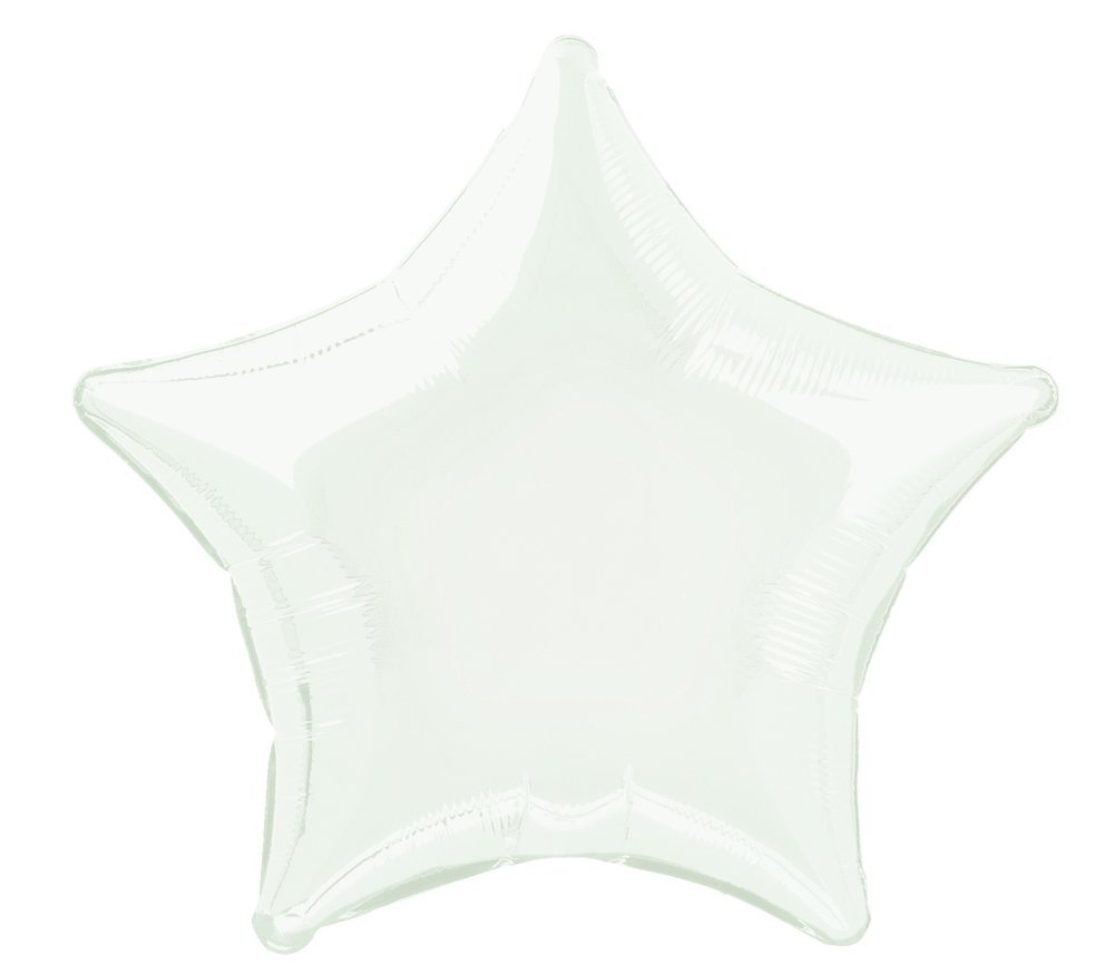 Unique Party 53311 - 20" Foil White Star Helium Balloon