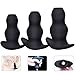 FeiGu 3PCS Medical Silicone Hollow Anal Butt Plug Set-Anal Sex Toys, Masturbation for Adults (S/M/L)