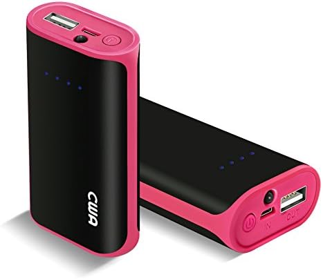 CWA 4000mAh High Capacity Portable Charger Power Bank External Battery Pack Backup Dual USB Port for iPhone 6/6 Plus/SE/5/5S/5C/4S/4/3, iPad Retina, iPod, Samsung Galaxy (Pink)