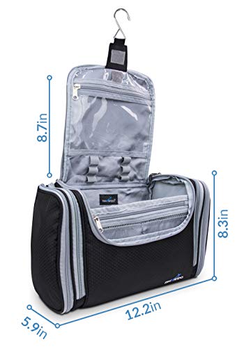 TRAVANDO XXL Toiletry Bag for Women "MAXI" with Hanging Hook - Large Wash Bag - Many Pockets - Travel Set, Travel Toiletry Kit Cosmetics Makeup Big Toilet Organizer Suitcase Luggage (Black) 5 TRAVANDO XXL Toiletry Bag for Women "MAXI" with Hanging Hook - Large Wash Bag - Many Pockets - Travel Set, Travel Toiletry Kit Cosmetics Makeup Big Toilet Organizer Suitcase Luggage (Black)