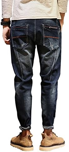idealister Men`s New Stylish Retro Blue Loose Denim Pants Harem Style Taper Fit Jeans 28-42 (42)