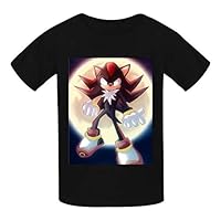 oylp Sonic-Hedgehog Cotton T-Shirt for Children Black S