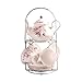 ufengke 9 Piece European Ceramic Tea Set, Bone China Tea Service Coffee Set with Metal Holder, for Wedding and Gift, Pink Camellia Painting