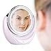 BuySShow 5x Magnification LED Light Makeup Mirror with 360°Rotating 5.5 inch Travel Mirror screen - Bright Tap Lighted Wireless Travel Mirror / Bathroom Mirror