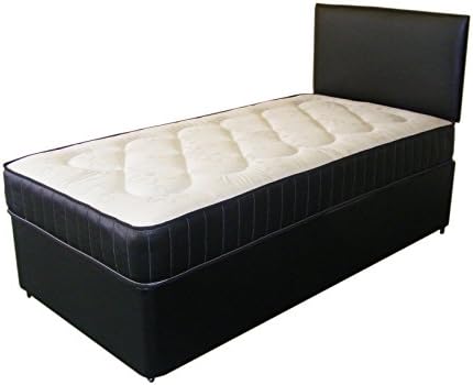 Leather Deep Quilt Divan Bed Including Deep Quilt Mattress And Headboard (Available in 2'6 Small Single - 3'0 Single - 3'6 Large Single - 4'0 Small Double - 4'6 Double) (2'6x6'3 Small Single)