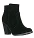 Breckelle's Women's HEATHER-34 Faux Suede Chunky Heel Ankle Booties
