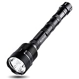 KUWAN LED Flashlight 3800 Lumens Cree XM-L T6 Super Bright Torch 5 Light Modes for Outdoor Hiking Camping with 18650 Rechargeable Battery (Battery not included)