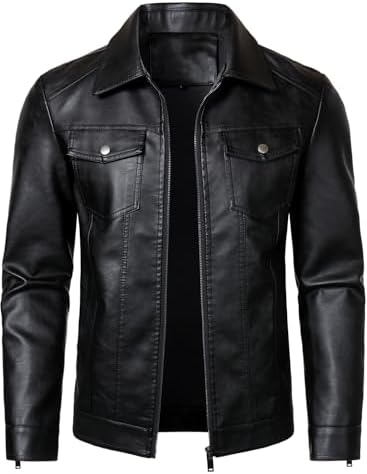 Zbrandy Leather Jacket Men Faux Leather Jackets Mens Moto Biker