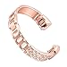 bayite Metal Bands Compatible with Fitbit Alta and Alta HR, Jewelry Bangle Adjustable Bracelet with Rhinestone?(Rose Gold, 5.5