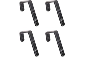 Mewuthede 4pcs Iron Bunk Bed Ladder Brackets, PVC Coated Stainless Steel Angled Ladder Hooks Heavy Duty Hardware Utility Hook Loft Bed Hanger (Black)