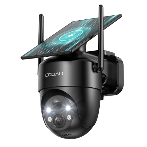COOAU Überwachungskamera Aussen Akku Solar-Outdoor WLAN Kamera Überwachung