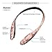 Wireless Headphones, Bluenin Bluetooth Earbuds Sports Neckband Freedom Headsets Sweatproof Noise Cancel Earphones with Mic for apple iphone 7 6s Samsung and Android (12 Hours Play Time, 970 Rose Gold)