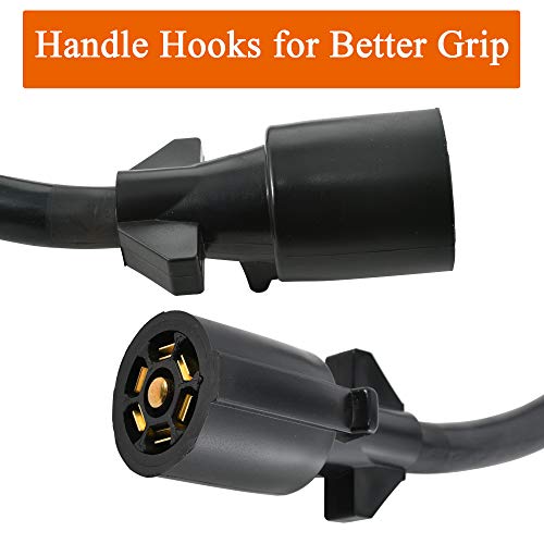 Oyviny Heavy Duty 7 Way Trailer Plug Cord with Double Prongs Connector