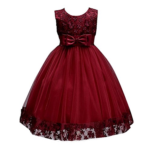 dressfan kids Party Flower Girl Lace Tulle Floral Dress