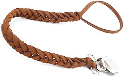Vkospy Leather Woven Alloy Colorful Pacifier Chain Braided Clip Holder Baby Feeding Teether Accessories