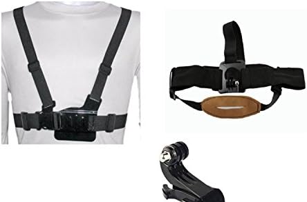 Action Camera Chest Harness Mount Holder Strap + Head Strap Mount With Chin Strap + J Hook Mount For GoPro Go Pro Hero / SJ4000 Cameras