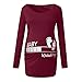 Maternity Baby is Loading Top T-Shirt,Crytech Pregnancy Comfy Soft Funny Cartoon 3/4 Long Sleeve Crew Neck Side Ruched T Shirt for Pregnant Women Winter Fall Cotton Clothes (Small, Wine)thumb 1