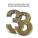 2 pcs Mailbox Numbers 0,3D Brass Metal Self-Stick Door House Numbers,Street Address Plaques Numbers for Residence and Mailbox Signs,2-3/4 Inch (3)
