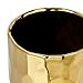 CosmoLiving by Cosmopolitan 42386 Small Ceramic Electroplated Metallic Gold Vase with Geometric Silhouette | 4” x 8”