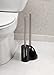 mDesign Toilet Bowl Brush and Plunger Set for Bathroom Storage - Black/Brushed Stainless Steel