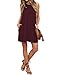 AUSELILY Women's Summer Dress Sleeveless Floral Mini Dresses with Pockets Bohemian Dress 2025 New Wine Red L