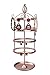 4 Tiers Rotating Jewelry Organizer Earring Holder Stand Earring Tree Tabletop Metal Display Rack for Women and Girl - Rose Gold