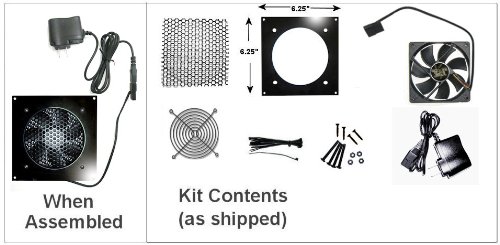 Coolerguys PRO-Metal Cabcool1201-5M Lite Single 120mm Cooling Kit for Cabinet & Home Theaters