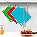 TURATA Flexible Plastic Cutting Board Mats Set, Colored Kitchen Mats With Food Icons & Easy-Grip Handles, BPA-Free, Non-Porous, Dishwasher Safe (6 Pack)