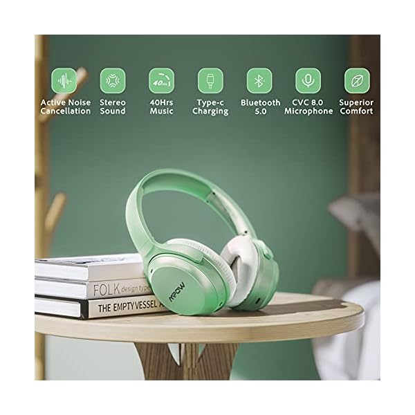 Hybrid-Noise-Cancelling-Headphones-Mpow-Bluetooth-50-Headphones-Over-Ear-Hi-Fi-Deep-Bass-Wireless-Headphones-with-Mic-Soft-Protein-Earpads-Headset-for-Home-Office-Online-Class-Cellphone-PC-TV Hybrid Noise Cancelling Headphones, Mpow Bluetooth 5.0 Headphones Over Ear, Hi-Fi Deep Bass Wireless Headphones with Mic…