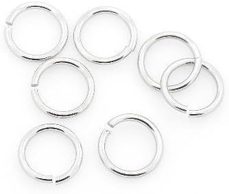 304 Stainless Steel Open Jump Rings Silver Round 1.2mm x 12mm Pack of 30