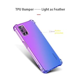 HAOTIAN Cover per Oppo A52/A72/A92 Cover, Custodia in TPU a Gradiente Colori, [Rinforzare la con Quattro Angoli… - immagine 4