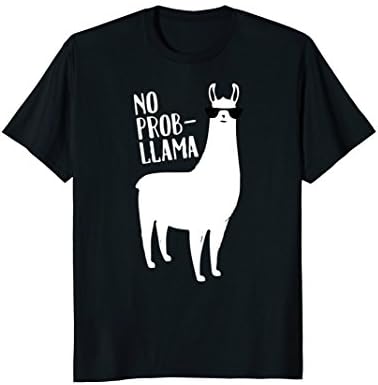 Mens No Prob Llama T Shirt, Cute Funny No Problem LLama Gift Medium Black