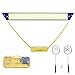 Goplus Portable Badminton Set Outdoor Folding Adjustable Badminton Net 10Ft w/Stand, Carry Box (2 Player)