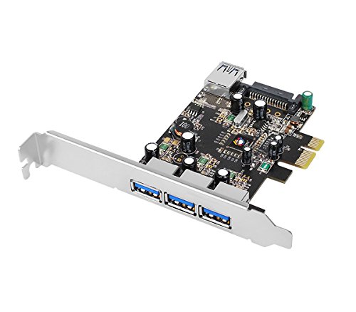 SIIG 4 Ports USB 3.0 to PCIe-enabled desktop High Performance Adapter Card With 15Pin SATA power (JU-P40611-S2)