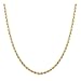Sterling Silver 2mm diamond cut rope chain necklace in 18k gold plating- Available in 16