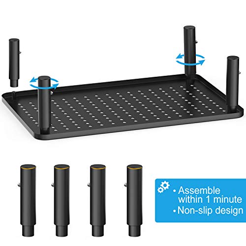 Monitor Stand Riser - Laptop Stand - 3 Height Levels Adjustable Stand with Non-Skid Rubber, Sturdy, Stable Black Metal Construction for Computer, iMac, PC, Printer