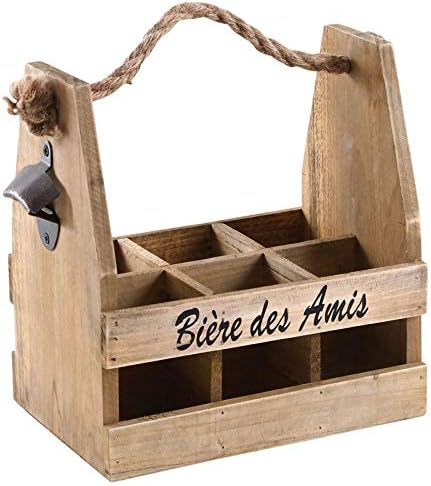 Caja de madera 6 botellas de cervezas: Amazon.es: Hogar