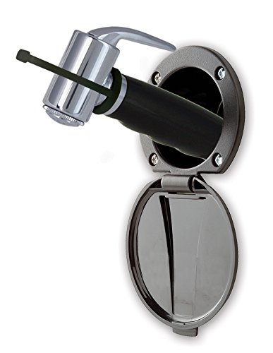 Ambassador Marine Plastic Lid/Cup Recessed Shower Kit with Hammer-Head Black Sprayer and 6-Feet Black Rubber Hose, Black