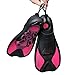 ANGGO Short Dive Fins for Swimming Snorkeling and Diving (Rose Red, Small)