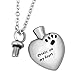LuckyJewelry Pet Memorial Urn Necklace Dog Cat Paw on My Heart Cremation Ashes Necklaces