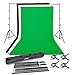 Emart Photo Video Studio Background Backdrop Stand Kit, 8.5x10ft Photography Support System with 3 Muslin Backdrops 100% Cotton (Black White Green) primary