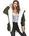 Roiii Women Thicken Warm Winter Coat Hood Parka Overcoat Long Jacket Outwear,Amry Green,XX-Large