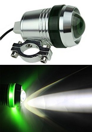 Wecade® 12V 30W Angel-eyes LED Spot Driving Light Bicycle Motorcycle Car Boat Headlight Travel Camp Lamp waterproof IP67 (Green)