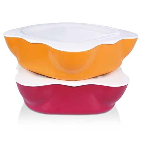 Creative Multi Sectional Snack Serving Tray Set with Lid. BPA Free. Can