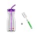 Simple HH Tritan BPA-Free Water Bottle with Straw 33oz Dishwasher-Safe Drinking Tumbler | Extra Wide Mouth w/Easy Twist Lid (Violet)