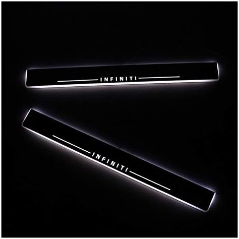 スカッフプレート サイドステップガード インフィニティq50 Q70 Qx70 Fx35 Fx37 Fx30 お歳暮 Fx50 G37 Qx60超薄型ダイナミックようこそライトスカッフプレートペダルと互換性の車ledドアシル Front サイズ 2 ウェルカムペダル Light White Color Qx80